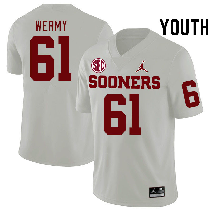 Youth #61 Kenneth Wermy Oklahoma Sooners 2024 SEC Conference College Football Jerseys-White